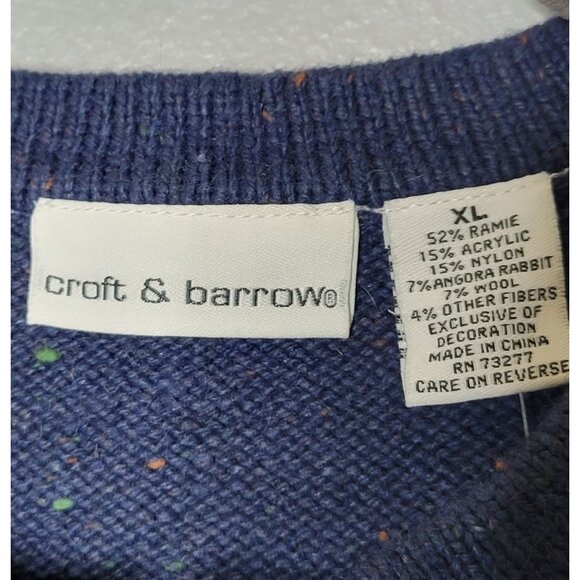 Christmas Holiday XL Zip Up Sweater Cardigan Winter Snowman Angora Wool Grandmac - Picture 7 of 7